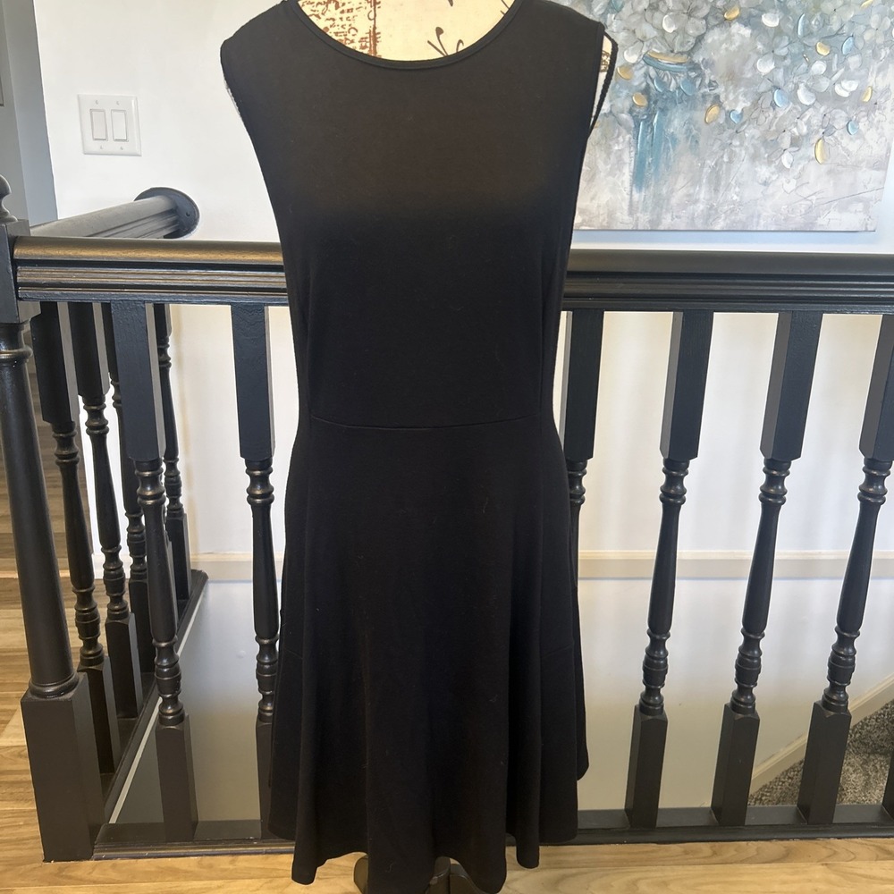 Donna Ricco New York Women's Dress Size Large Knit Black Sleeveless
